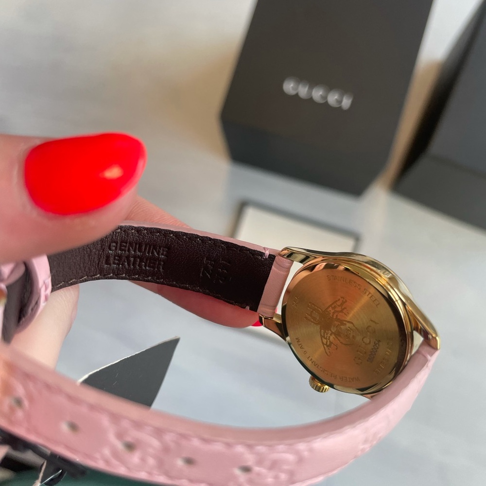 ❌SOLD❌Gucci Swiss G-Timeless Pink Leather Strap Watch - Picture 10 of 12